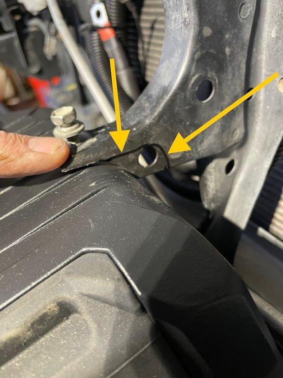 Trim center bracket to this line